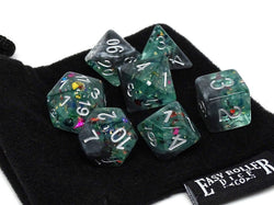 Dice Easy Roller: Poly 7 Set Marble w/Bag