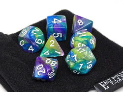 Dice Easy Roller: Poly 7 Set Marble w/Bag