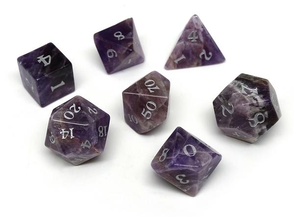 Dice Easy Roller: Poly 7 Set Stone - Signature Font