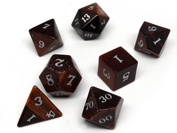 Dice Easy Roller: Poly 7 Set Stone - Signature Font