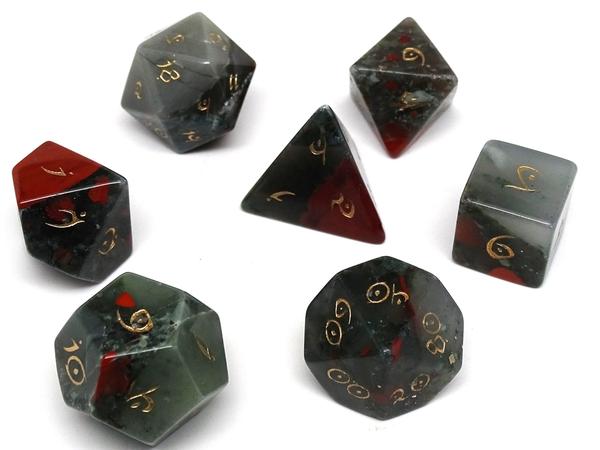 Dice Easy Roller: Poly 7 Set Stone - Elvenkind Font