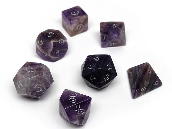 Dice Easy Roller: Poly 7 Set Stone - Elvenkind Font