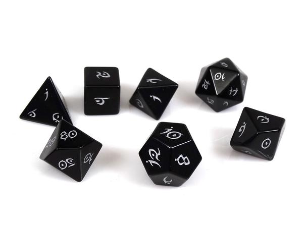 Dice Easy Roller: Poly 7 Set Stone - Elvenkind Font