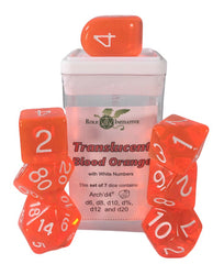 Dice Role 4 Initiative: Poly 7 Set Translucent w/ Arch'd D4