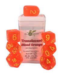 Dice Role 4 Initiative: Poly 7 Set Translucent w/ Arch'd D4