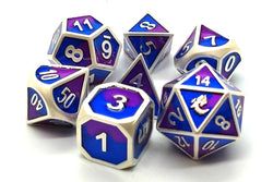 Dice Old School Dice: Poly 7 Set Metal Dragon Platinum