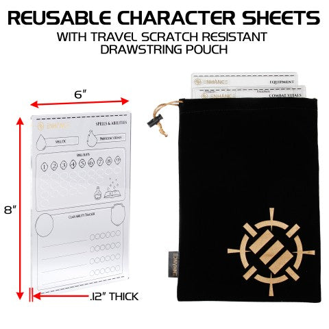 Enhance Dungeons & Dragons: Acrylic Character Sheet Set