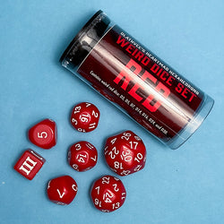 Dice Goodman Games: Dice of the Fallen Gods Weird Dice Set (D3, D5, D7, D14, D16, D24, and D30)