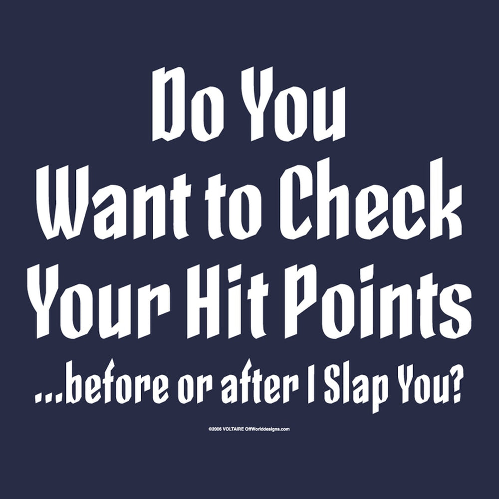 T-Shirt Offworld: Check Your Hit Points - Navy