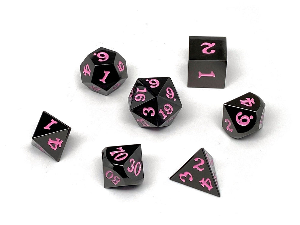 Dice Easy Roller: Poly 7 Set Gun Metal w/Case