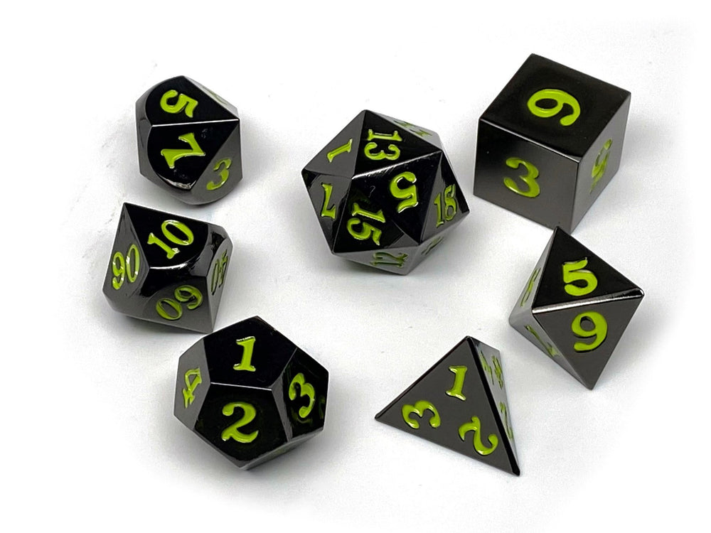 Dice Easy Roller: Poly 7 Set Gun Metal w/Case