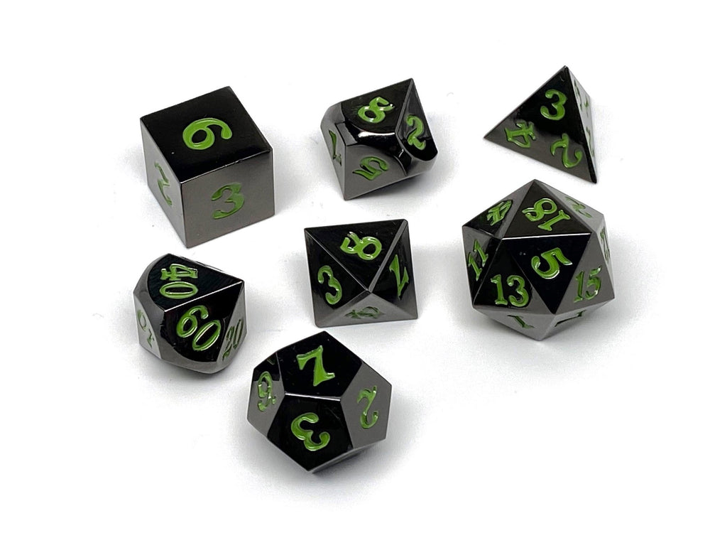 Dice Easy Roller: Poly 7 Set Gun Metal w/Case