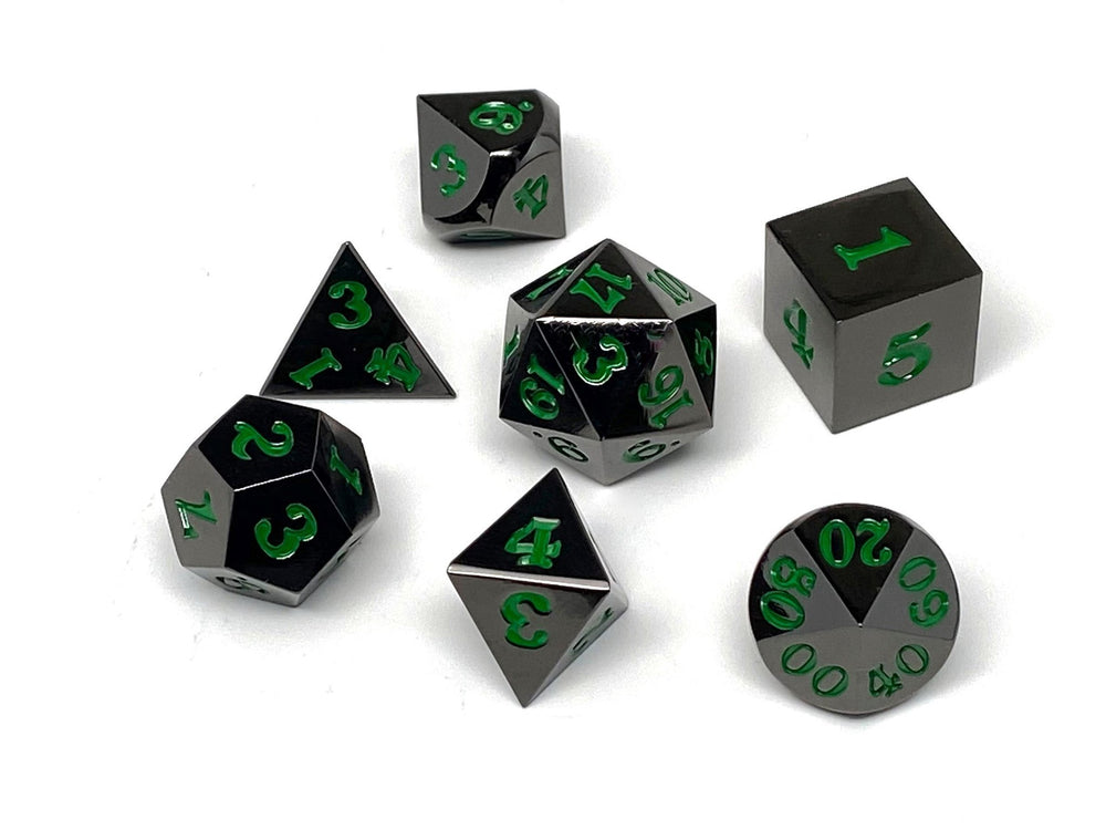 Dice Easy Roller: Poly 7 Set Gun Metal w/Case