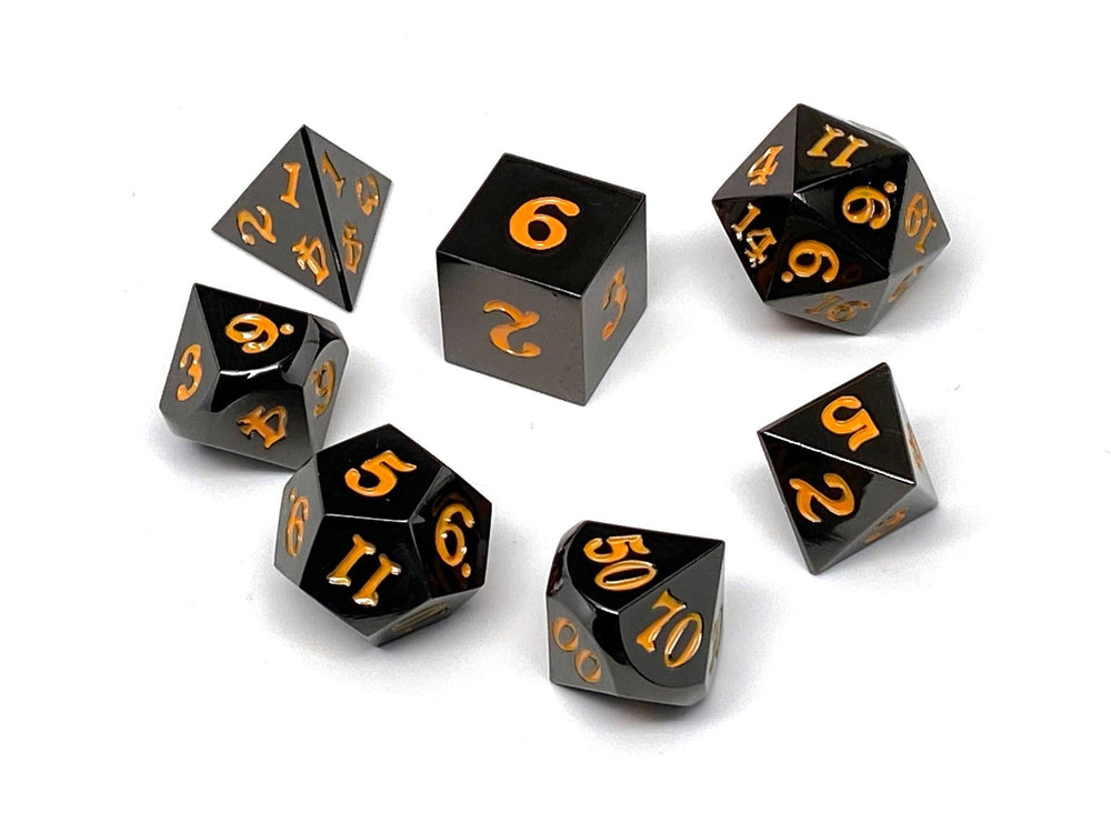 Dice Easy Roller: Poly 7 Set Gun Metal w/Case