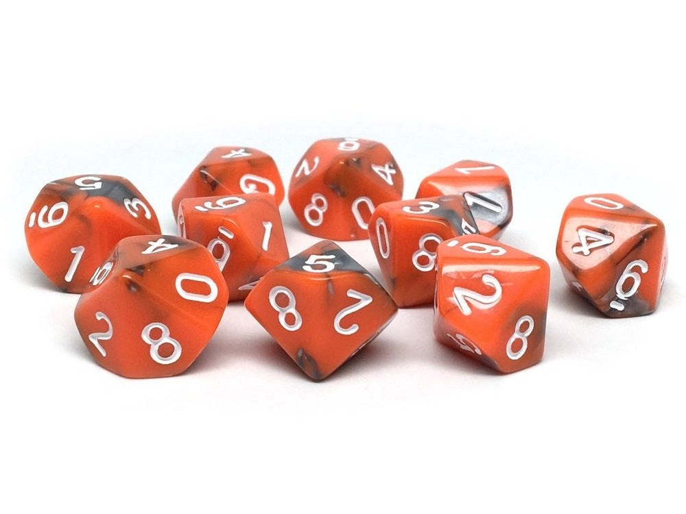 Dice Easy Roller: D10 Set of 10 Granite w/Bag