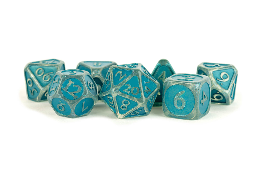 Dice Metallic Dice Co: Poly 7 Set Acrylic w/Enamel