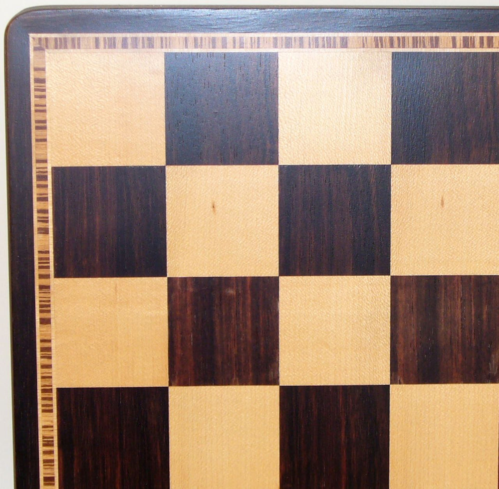 Chess Board 17in Ebony /Birdseye Maple Inlaid