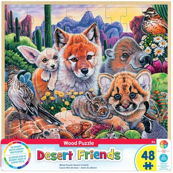 Puzzle Masterpieces:   48 Piece Wood Fun Facts - Desert Friends