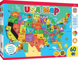 Puzzle Masterpieces: Educational - USA Map State Shaped
