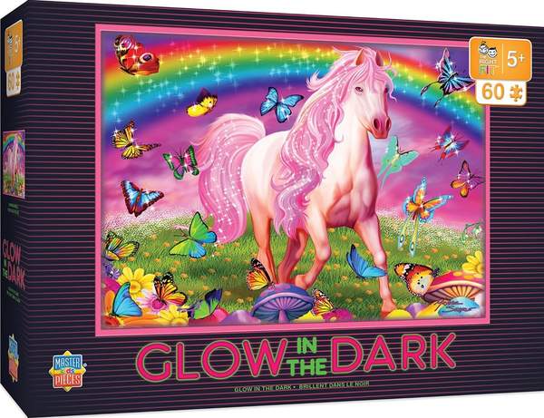 Puzzle Masterpieces:   60 Piece Glow in the Dark - Rainbow World