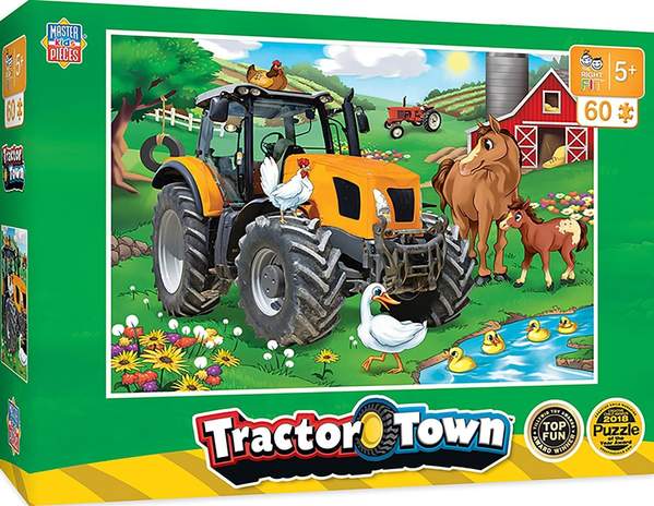 Puzzle Masterpieces:   60 Piece Tractor Town - Farmer Miller's Pond