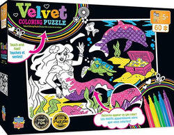 Puzzle Masterpieces:   60 Piece Velvet Coloring - Mermaid