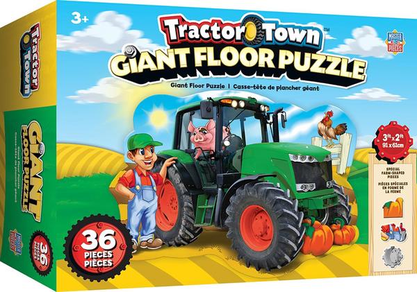 Puzzle Masterpieces:   36 Piece Shaped Floor Tractor Town