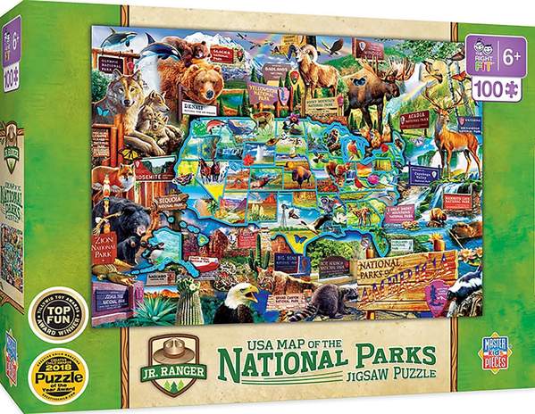Puzzle Masterpieces:  100 Piece Jr Ranger - National Parks Map