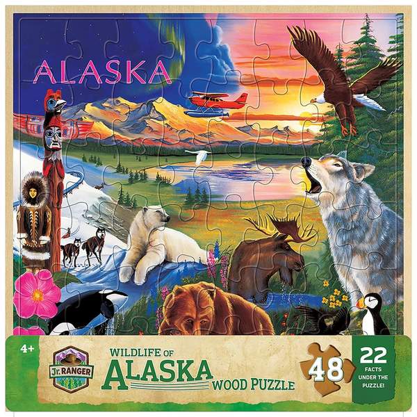 Puzzle Masterpieces:   48 piece Wood Alaska Wildlife