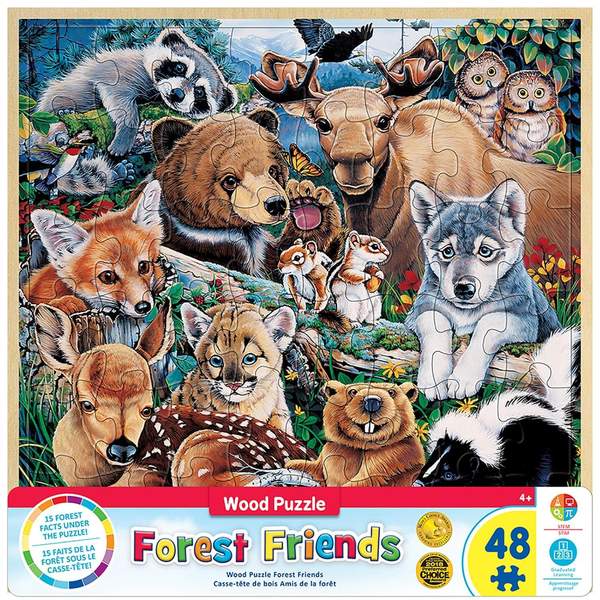 Puzzle Masterpieces:   48 piece Wood Forest Friends