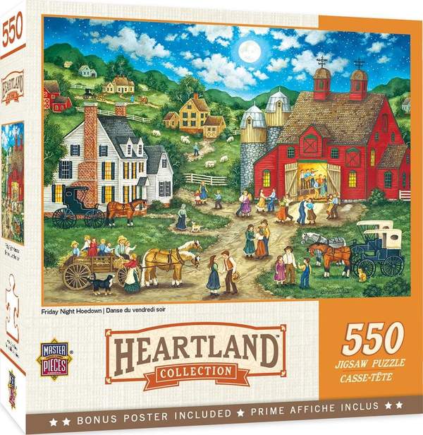Puzzle Masterpieces:  550 Piece Heartland Collection - Friday Night Hoe Down