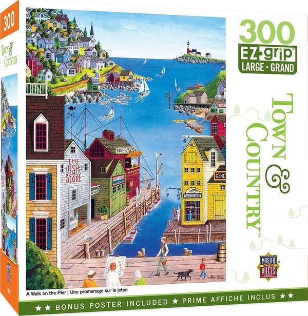 Puzzle Masterpieces:  300 piece EzGrip Town & Country - A Walk on the Pier