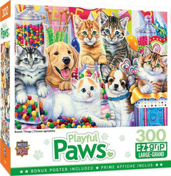 Puzzle Masterpieces:  300 piece EzGrip Playful Paws - Sweet Things