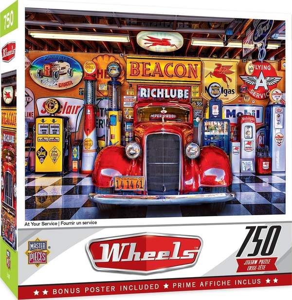Puzzle Masterpieces:  750 Piece Wheels - At Your Service