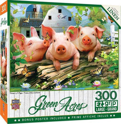 Puzzle Masterpieces:  300 piece EzGrip Green Acres - Three 'Lil Pigs