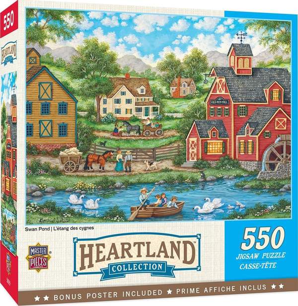 Puzzle Masterpieces:  550 Piece Heartland Collection - Swan Pond