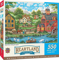 Puzzle Masterpieces:  550 Piece Heartland Collection - Swan Pond