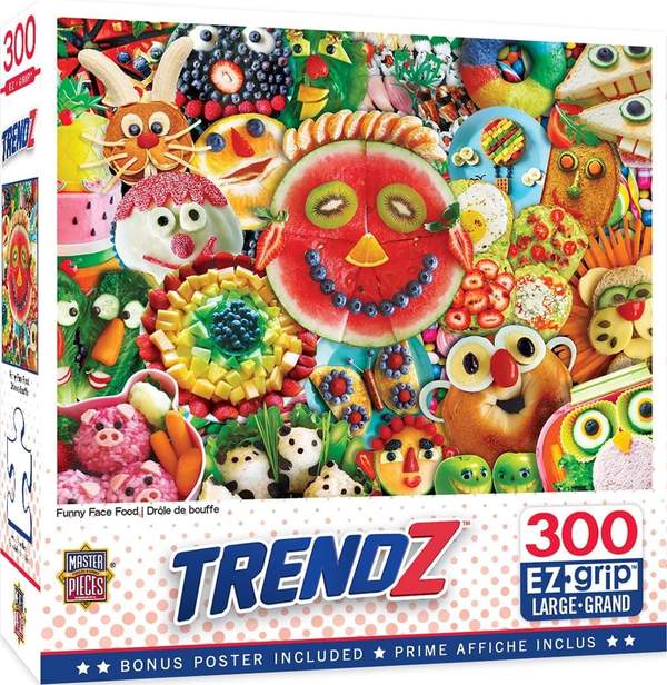 Puzzle Masterpieces:  300 piece EzGrip Trendz - Funny Face Food