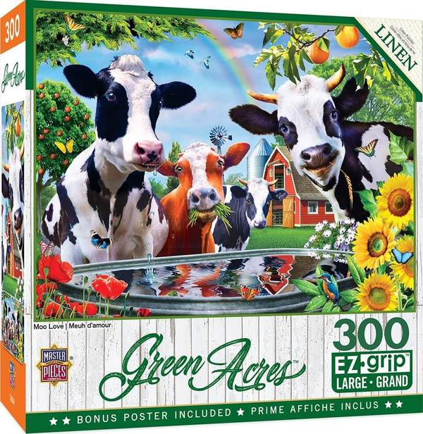 Puzzle Masterpieces:  300 Piece EZGrip Moo Love - Linen Finish