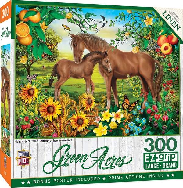 Puzzle Masterpieces:  300 Piece EZGrip Neighs & Nuzzles - Linen Finish