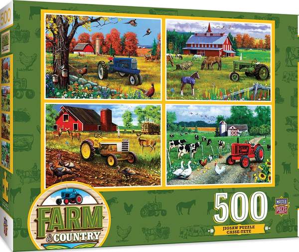 Puzzle Masterpieces:  500 Piece 4-Pack Farm & Country