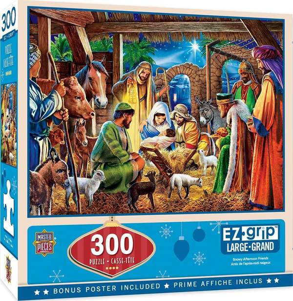 Puzzle Masterpieces:  300 Piece EzGrip Holiday - Away in a Manger
