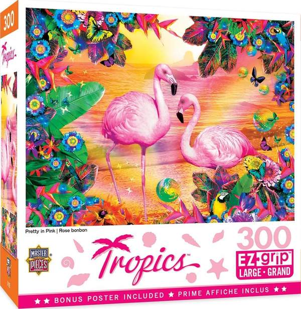 Puzzle Masterpieces:  300 piece EzGrip Tropics - Pretty in Pink