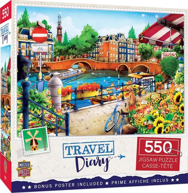 Puzzle Masterpieces:  550 Piece Travel Diary - Amsterdam