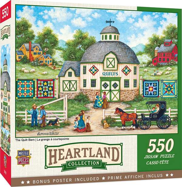Puzzle Masterpieces:  550 Piece Heartland Collection - The Quilt Barn