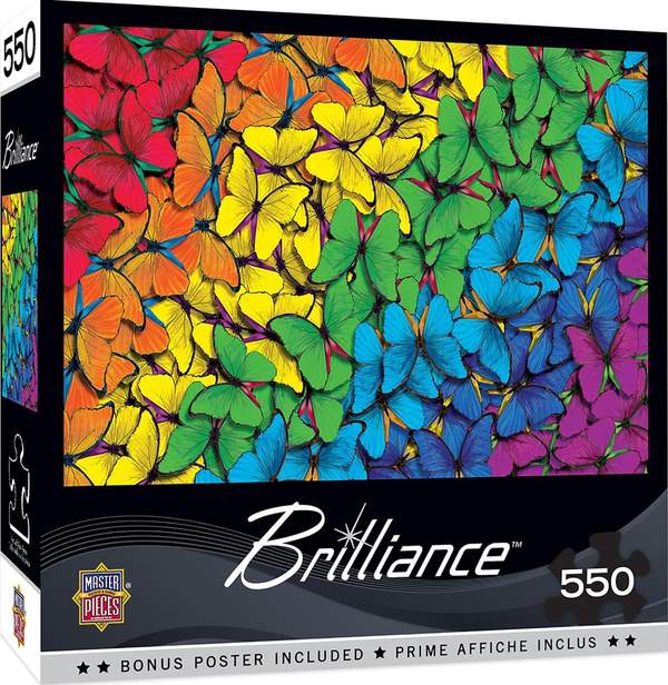 Puzzle Masterpieces:  550 Piece Brilliance - Fluttering Rainbow