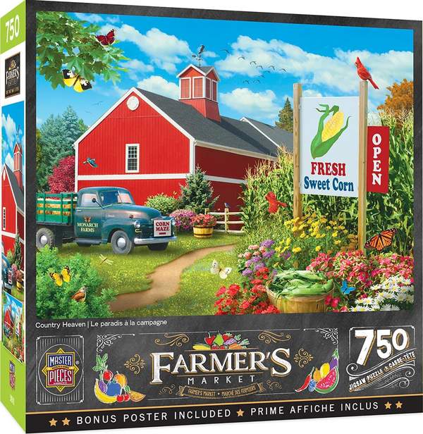 Puzzle Masterpieces:  750 Piece Farmer's Market - Country Heaven