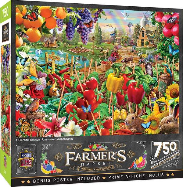 Puzzle Masterpieces:  750 Piece Farmer's Market - A Plentiful Season
