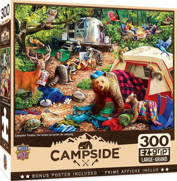 Puzzle Masterpieces:  300 piece EzGrip Campside - Campsite Trouble
