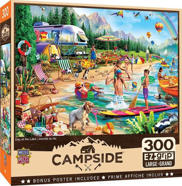 Puzzle Masterpieces:  300 piece EzGrip Campside - Day at the Lake
